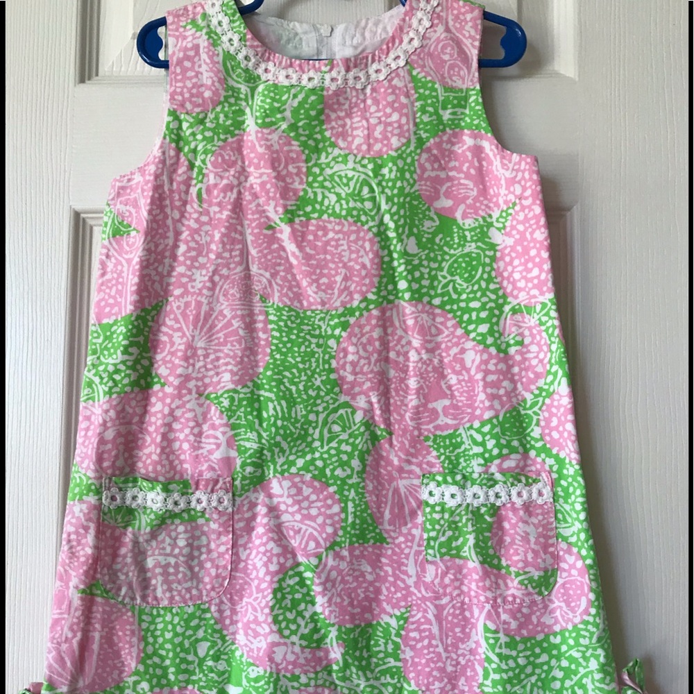 Girls lily Pulitzer pink and green size 6 dress.
